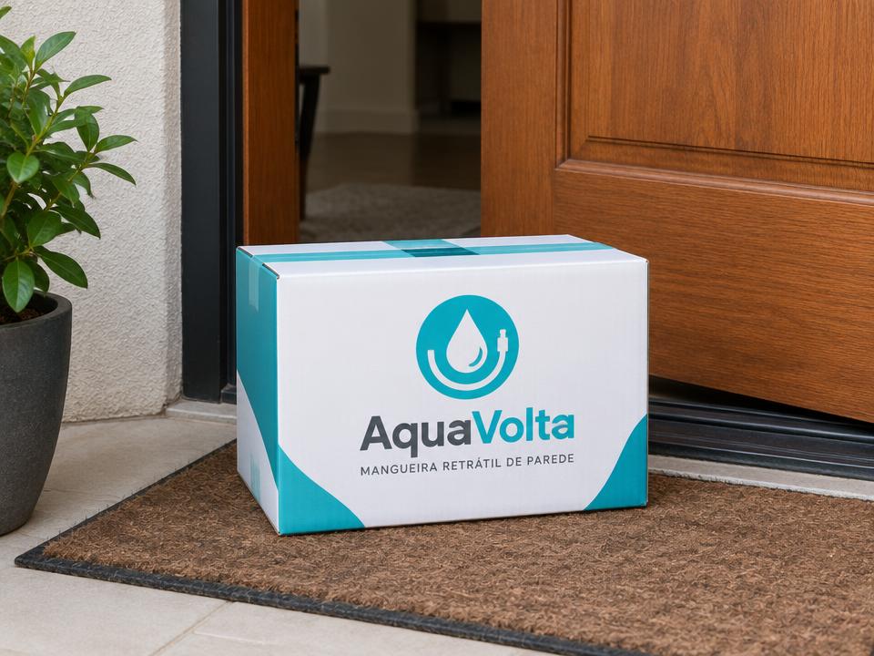 Caixa da AquaVolta entregue na porta da casa do cliente